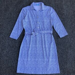 J McLaughlin calla dress in Catalina cloth 3/4 sleeves size M geometric print